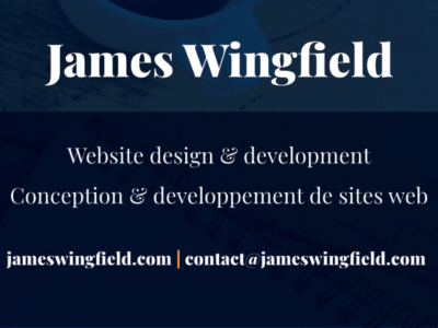 Concepteur et développeur web | James Wingfield